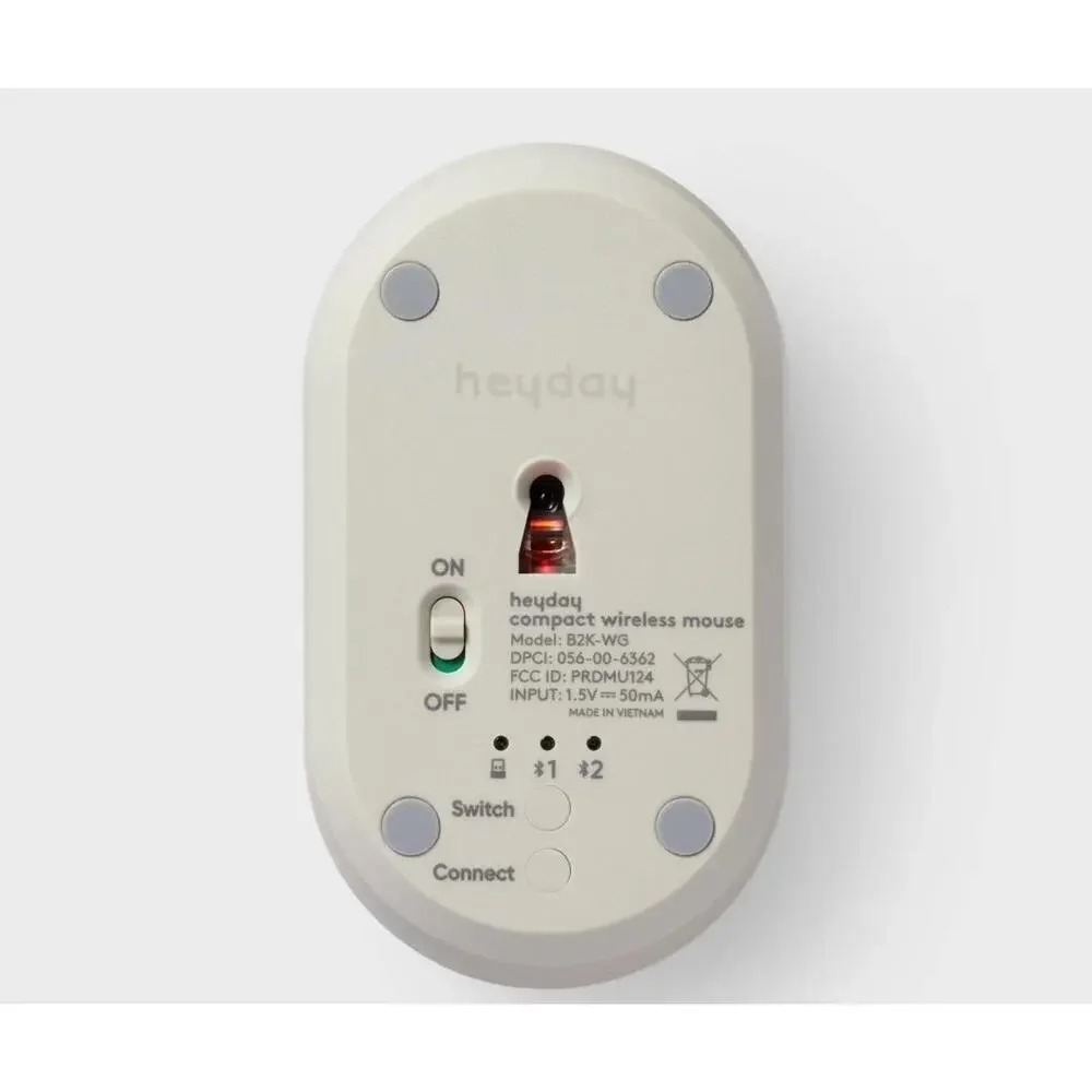 Bluetooth Compact Mouse - heyday™ Gray Compatible with Windows, macOS, Chrome OS